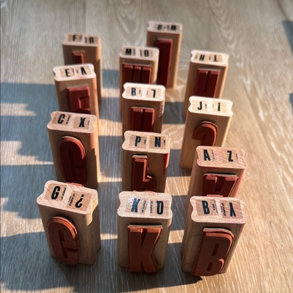 Stampin' Up Alphabet Letter Stamp Set - Red Rubber on Wood